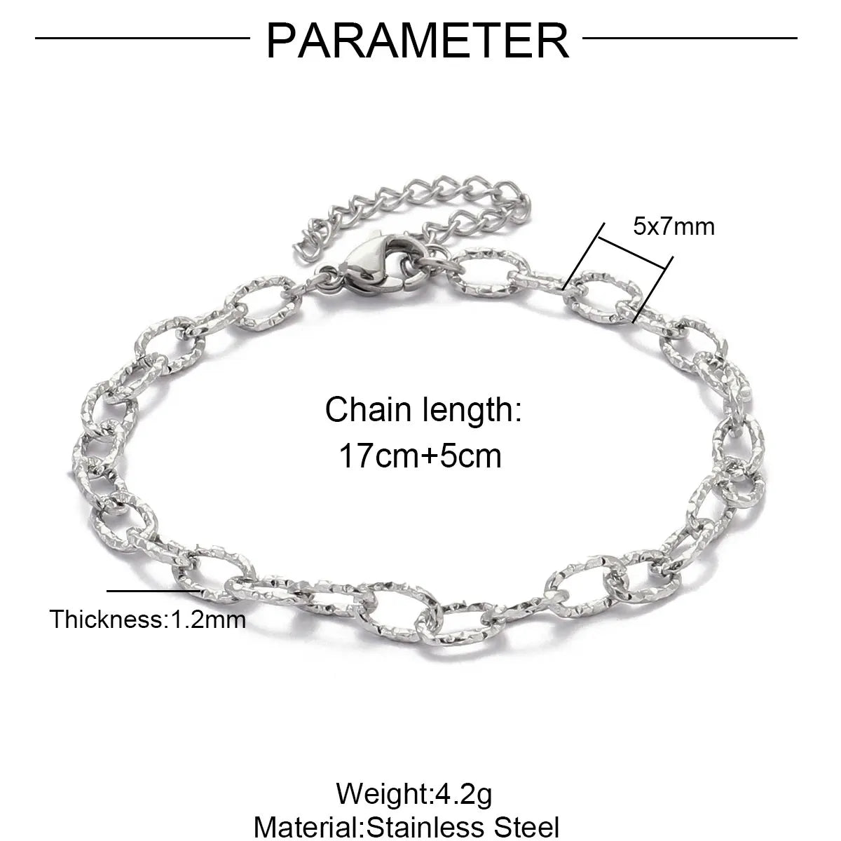 Elevate Your Style with 5Pcs 18K Gold Plated Stainless Steel Paperclip Cross Link Chain Bracelets - Perfect for DIY Charm Jewelry Making!