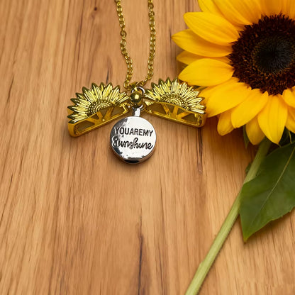 Cherish Your Memories with the You Are My Sunshine Sunflower Pet Urn Ash Necklace