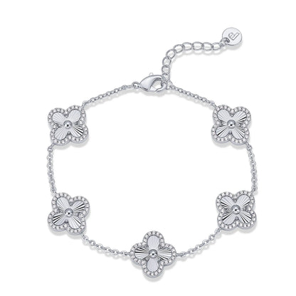 Elevate Your Style with the PAVOI 14K Gold Plated Clover Bracelet - A Sparkling Lucky Charm for Women