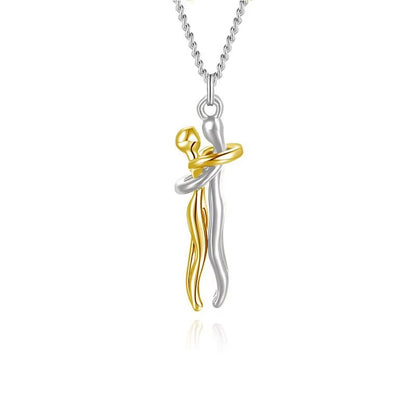 Embrace Your Love with the Hug Couples Pendant Necklace - A Unique Jewelry Piece for Him and Her
