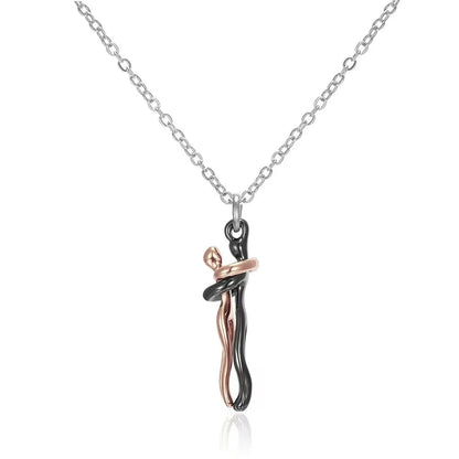 Embrace Your Love with the Hug Couples Pendant Necklace - A Unique Jewelry Piece for Him and Her