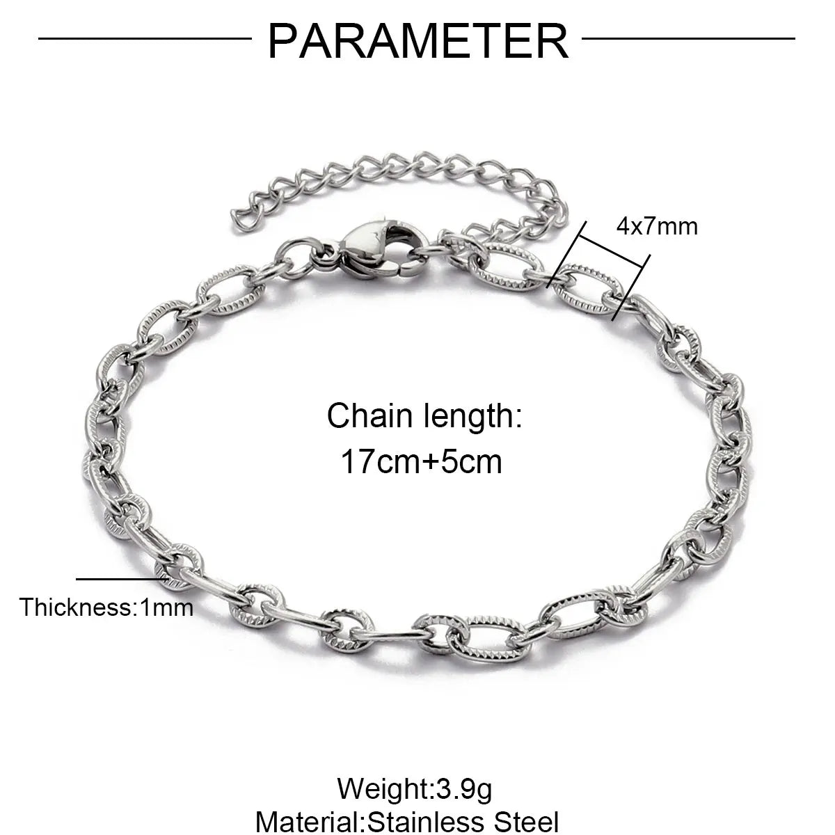 Elevate Your Style with 5Pcs 18K Gold Plated Stainless Steel Paperclip Cross Link Chain Bracelets - Perfect for DIY Charm Jewelry Making!