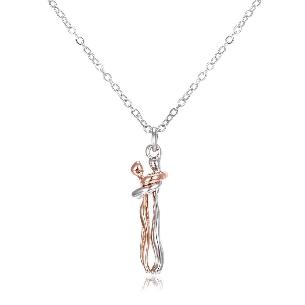 Embrace Your Love with the Hug Couples Pendant Necklace - A Unique Jewelry Piece for Him and Her