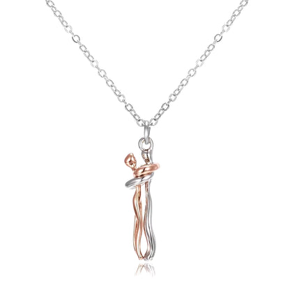 Embrace Your Love with the Hug Couples Pendant Necklace - A Unique Jewelry Piece for Him and Her