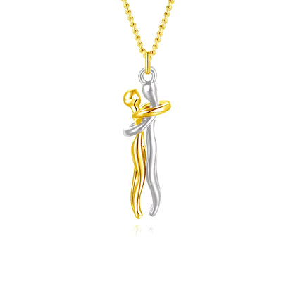Embrace Your Love with the Hug Couples Pendant Necklace - A Unique Jewelry Piece for Him and Her