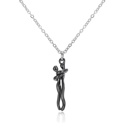 Embrace Your Love with the Hug Couples Pendant Necklace - A Unique Jewelry Piece for Him and Her
