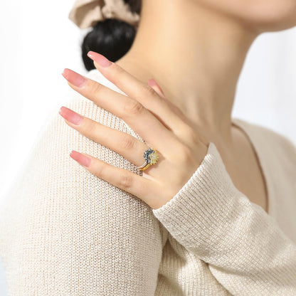 Celestial Sun and Moon Ring Set - Dazzling Gold and Silver Stackable Rings for Friendship and Promises