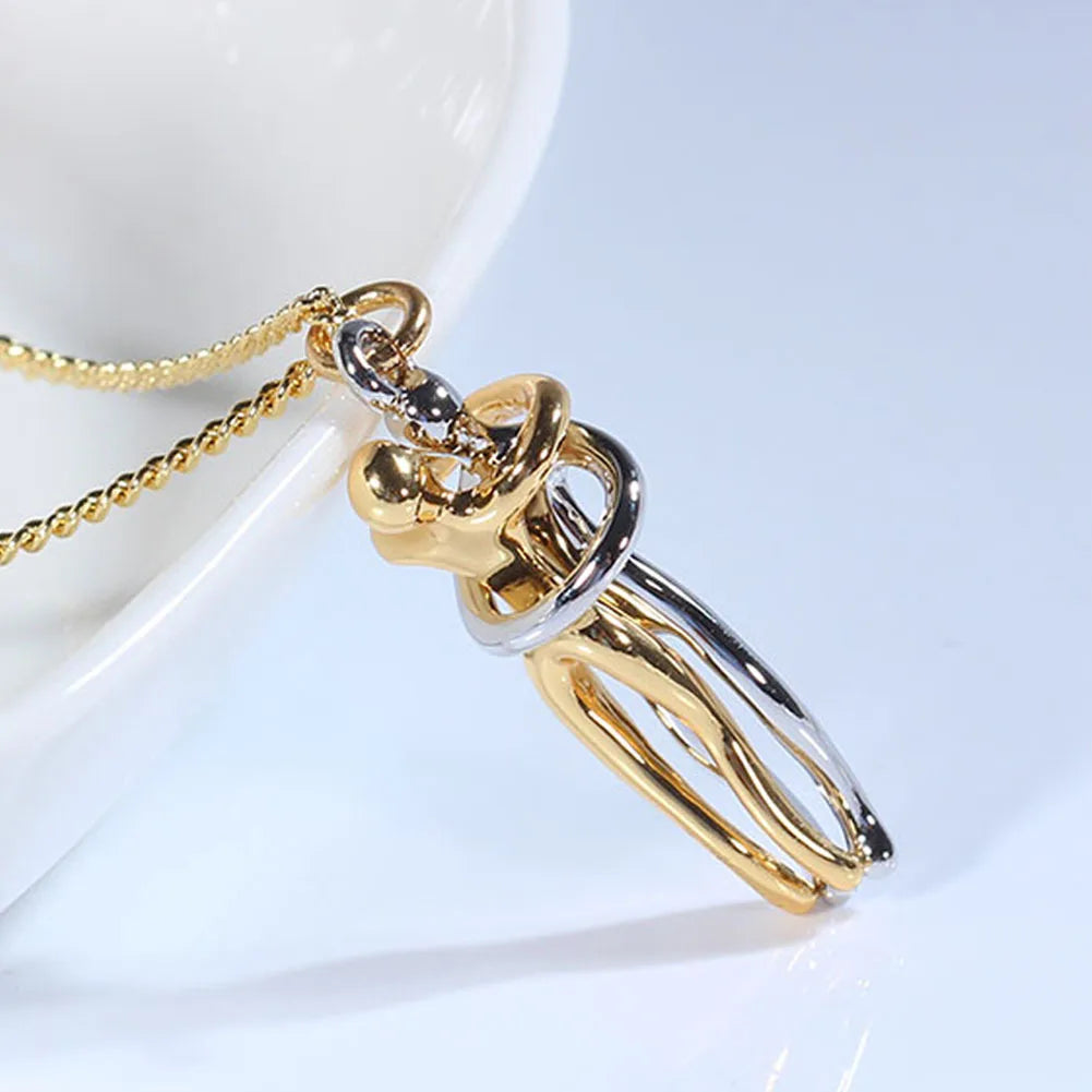 Embrace Your Love with the Hug Couples Pendant Necklace - A Unique Jewelry Piece for Him and Her