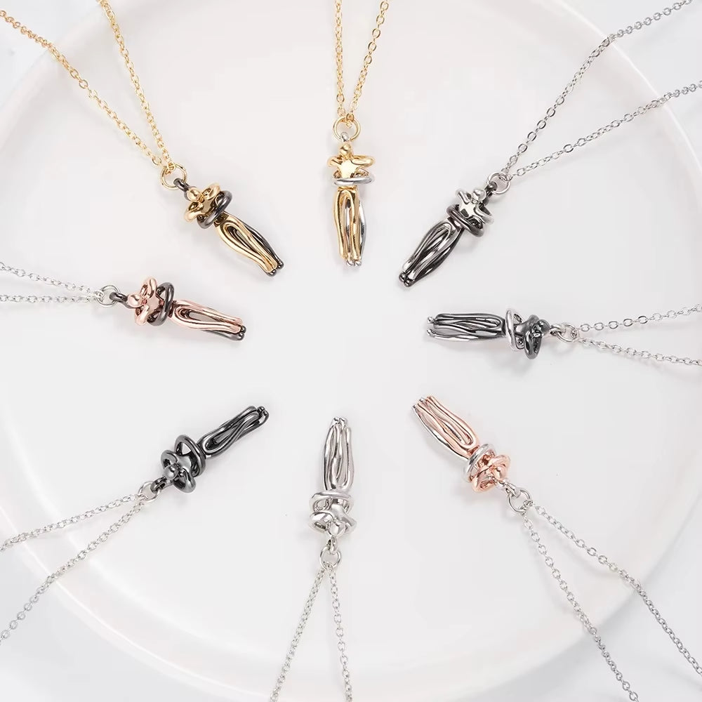 Embrace Your Love with the Hug Couples Pendant Necklace - A Unique Jewelry Piece for Him and Her