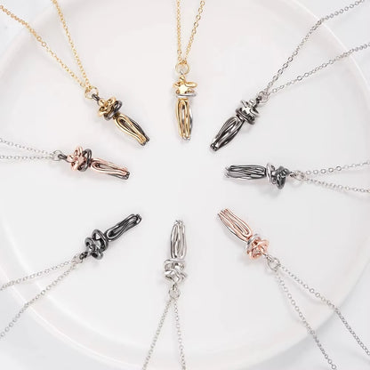 Embrace Your Love with the Hug Couples Pendant Necklace - A Unique Jewelry Piece for Him and Her