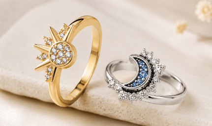 Solara & Luna Duo Ring Set