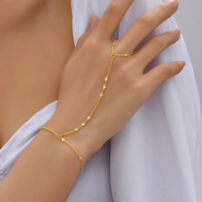 Stunning Creative Butterfly Link Chain Bracelet with Connected Finger Ring - Perfect Hand Harness Jewelry for Women & Girls