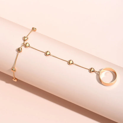 Stunning Creative Butterfly Link Chain Bracelet with Connected Finger Ring - Perfect Hand Harness Jewelry for Women & Girls