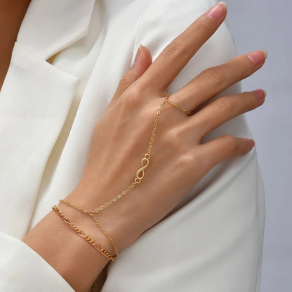 Stunning Creative Butterfly Link Chain Bracelet with Connected Finger Ring - Perfect Hand Harness Jewelry for Women & Girls