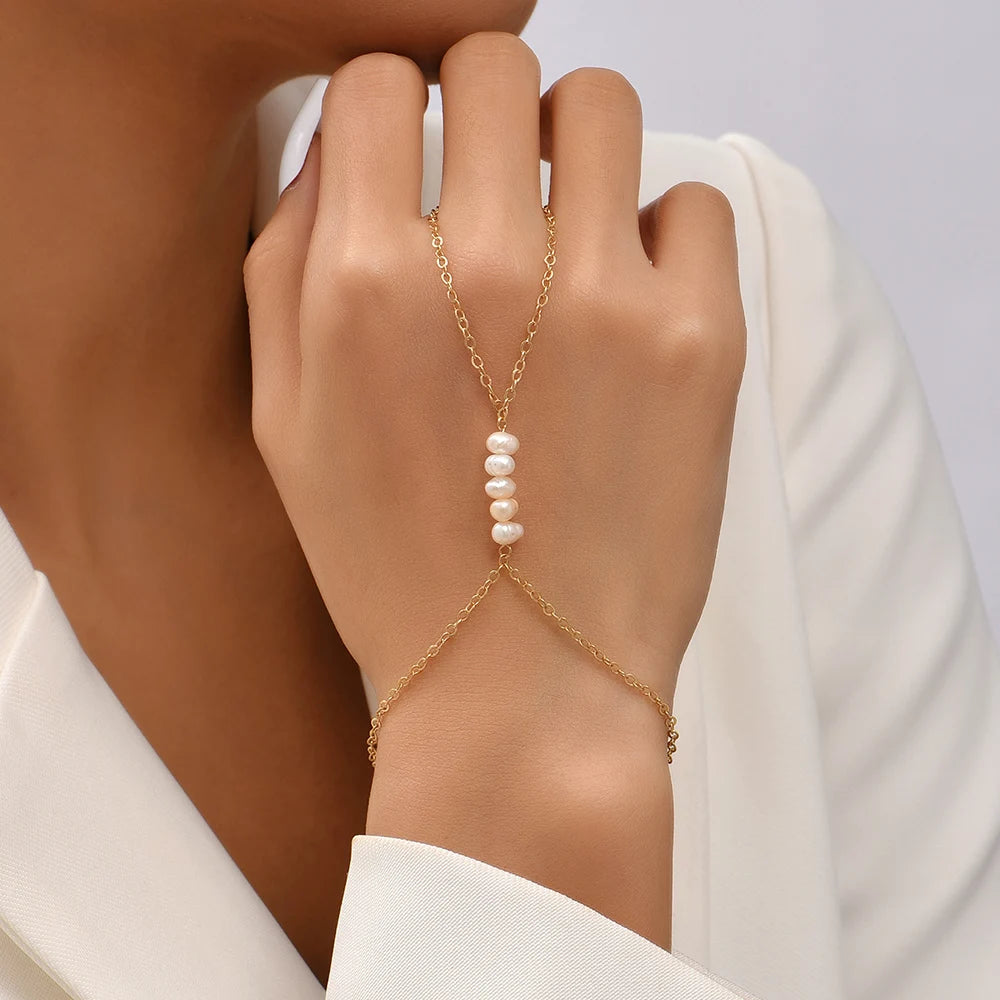 Stunning Creative Butterfly Link Chain Bracelet with Connected Finger Ring - Perfect Hand Harness Jewelry for Women & Girls