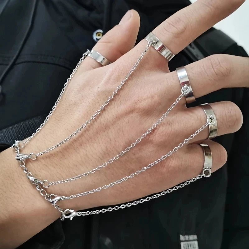 Stunning Creative Butterfly Link Chain Bracelet with Connected Finger Ring - Perfect Hand Harness Jewelry for Women & Girls