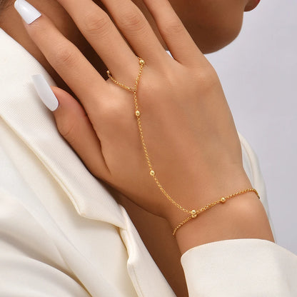Stunning Creative Butterfly Link Chain Bracelet with Connected Finger Ring - Perfect Hand Harness Jewelry for Women & Girls