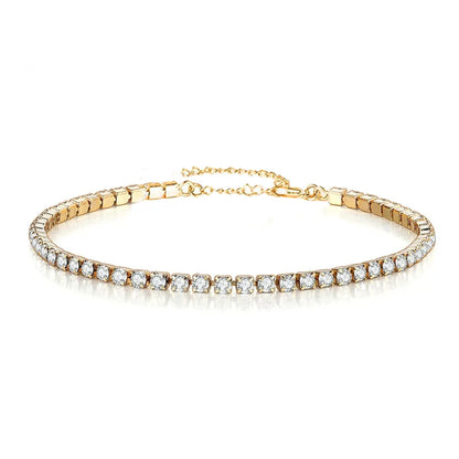 Stunning 2Mm Iced Out Tennis Bracelets for Women - Gold & Silver Stainless Steel with Cubic Zirconia - Perfect Wedding Jewelry Gift