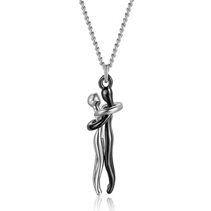 Embrace Your Love with the Hug Couples Pendant Necklace - A Unique Jewelry Piece for Him and Her