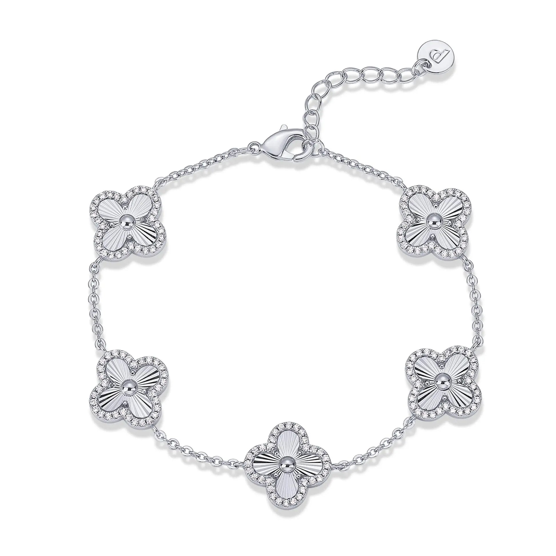 Elevate Your Style with the PAVOI 14K Gold Plated Clover Bracelet - A Sparkling Lucky Charm for Women
