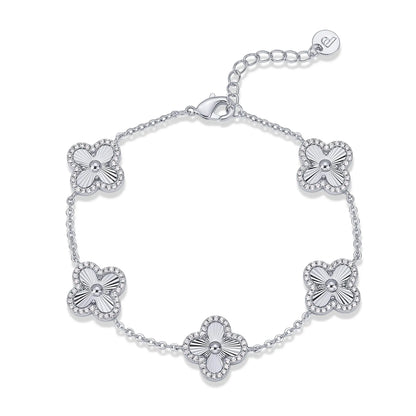 Elevate Your Style with the PAVOI 14K Gold Plated Clover Bracelet - A Sparkling Lucky Charm for Women