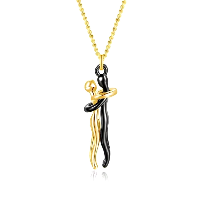 Embrace Your Love with the Hug Couples Pendant Necklace - A Unique Jewelry Piece for Him and Her