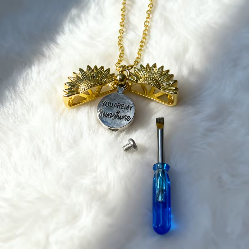 Cherish Your Memories with the You Are My Sunshine Sunflower Pet Urn Ash Necklace