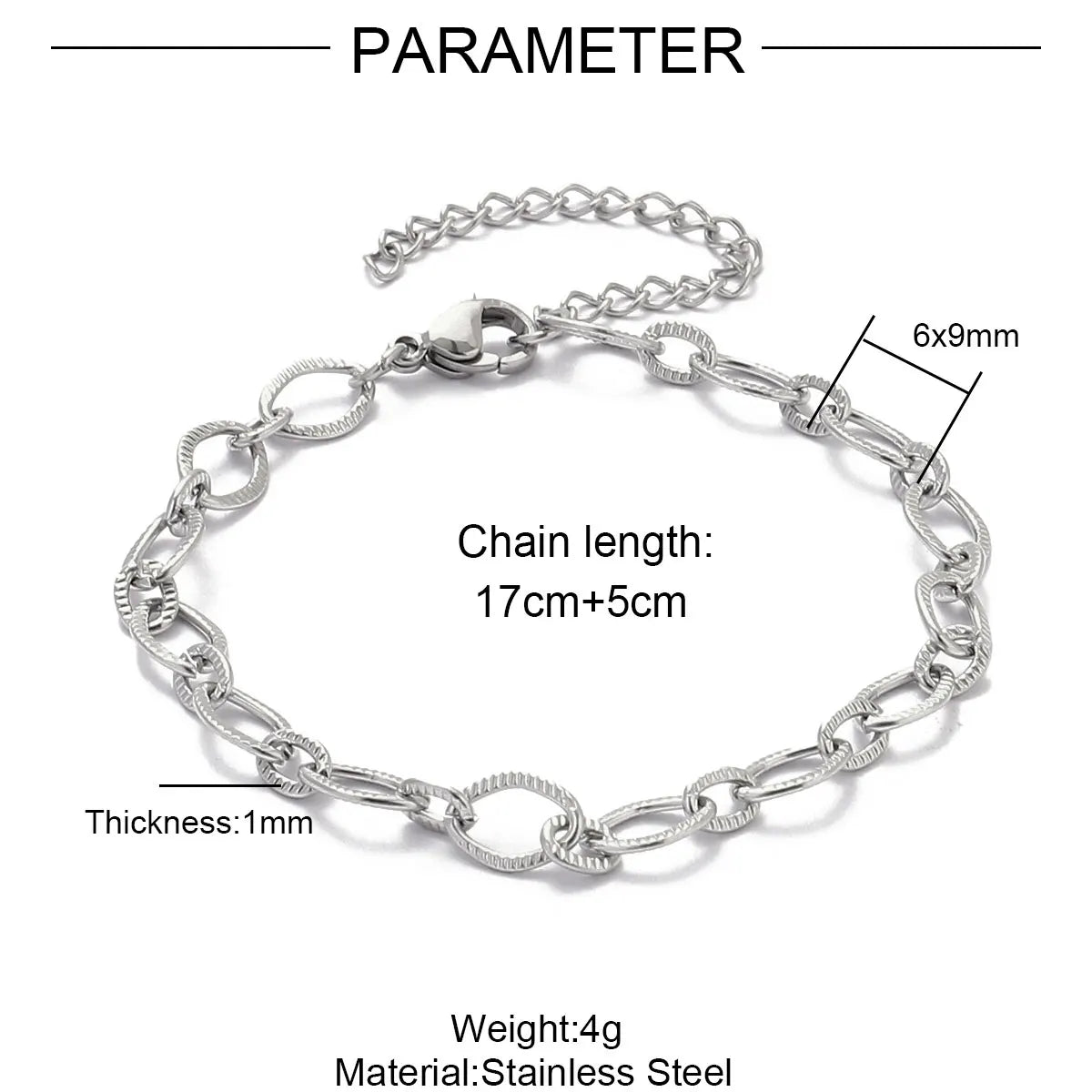 Elevate Your Style with 5Pcs 18K Gold Plated Stainless Steel Paperclip Cross Link Chain Bracelets - Perfect for DIY Charm Jewelry Making!
