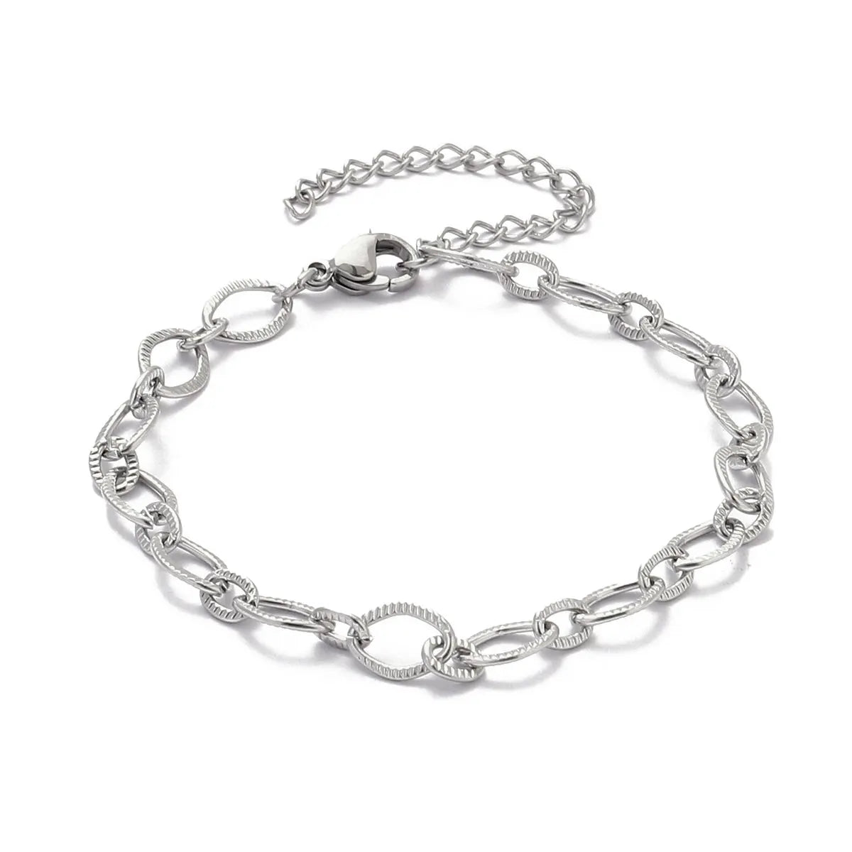Elevate Your Style with 5Pcs 18K Gold Plated Stainless Steel Paperclip Cross Link Chain Bracelets - Perfect for DIY Charm Jewelry Making!