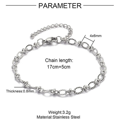 Elevate Your Style with 5Pcs 18K Gold Plated Stainless Steel Paperclip Cross Link Chain Bracelets - Perfect for DIY Charm Jewelry Making!